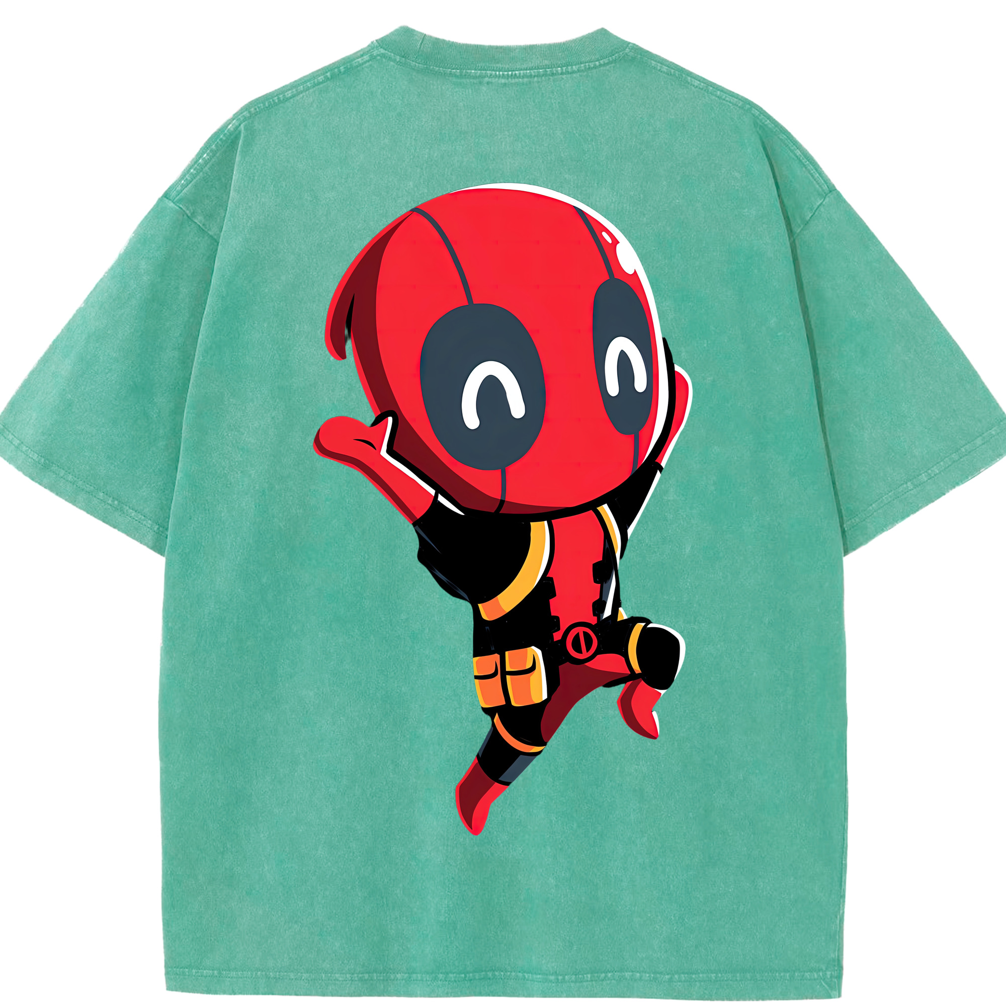 （画像用） Deadpool デッドプール 綿100% ヴィンテージ風 半袖Tシャツ（背面プリント）